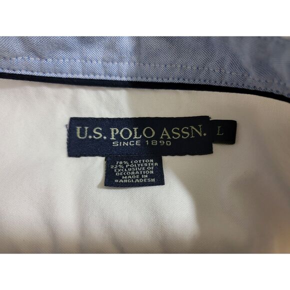 US Polo Assn Men's White Long Sleeve Button Shirt - Large - Picture 4 of 6